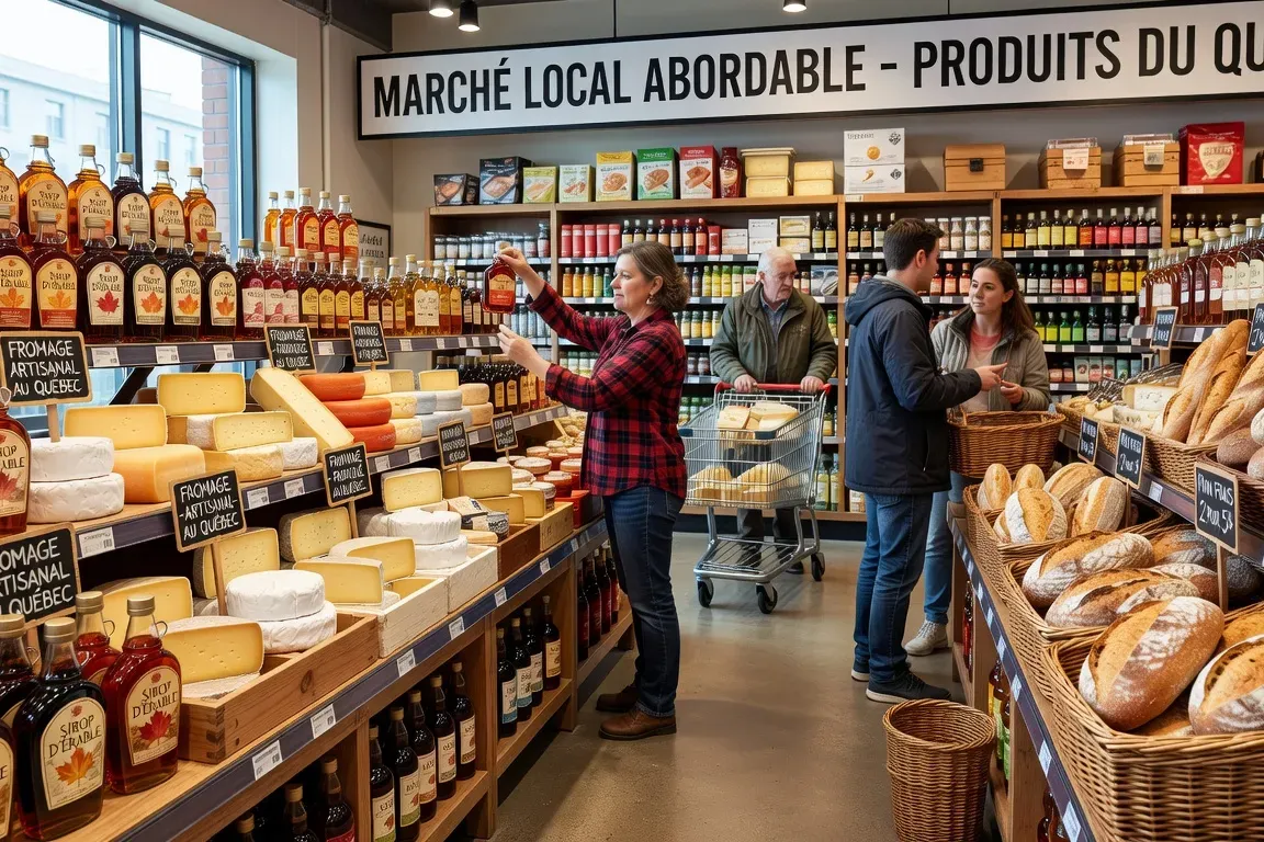 Épicerie québécoise avec ses produits locaux et abordables