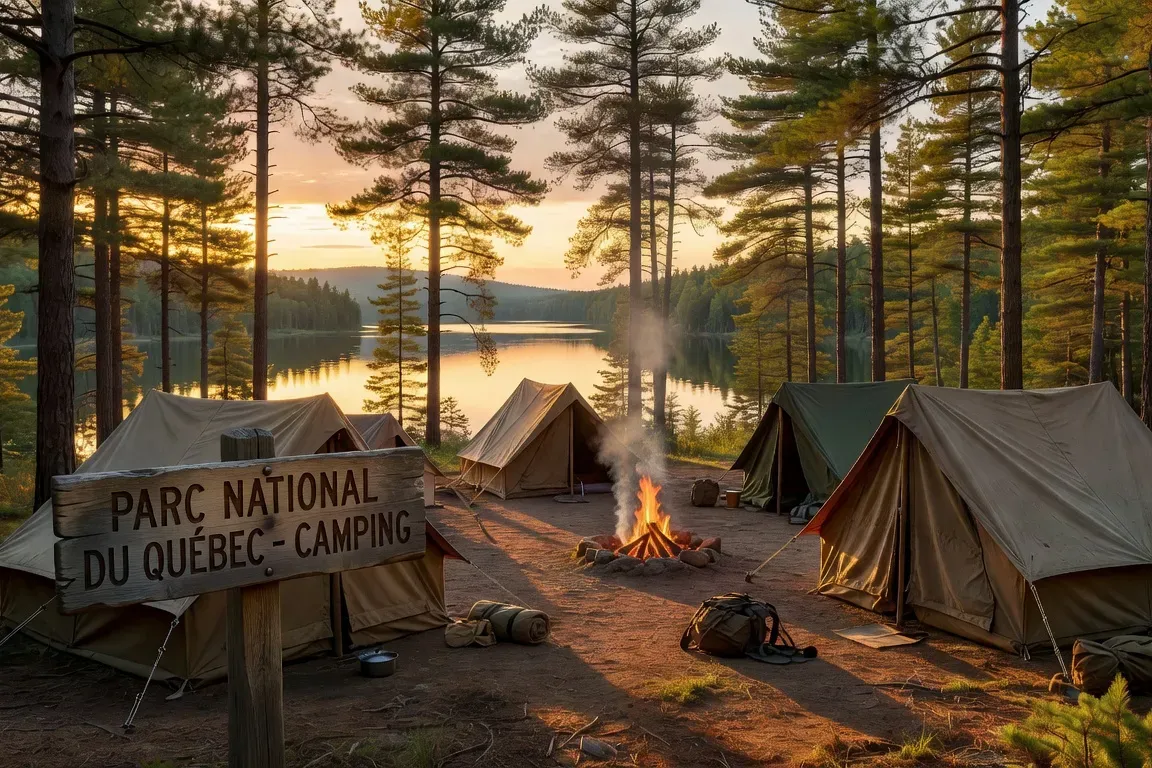 Camping en forêt dans un parc national du Québec