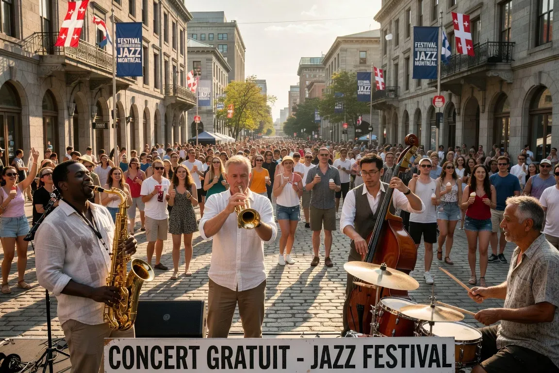 Concert de jazz en plein air au cœur de Montréal