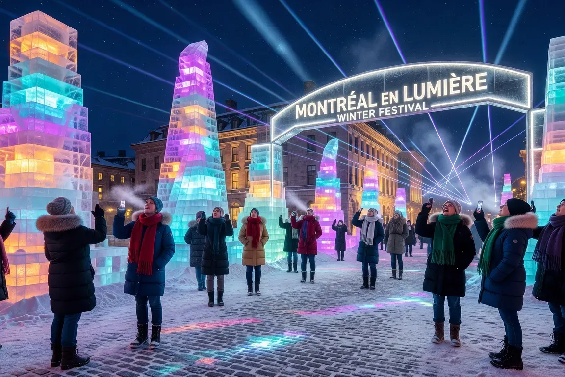 Les installations lumineuses du Festival Montréal en Lumière