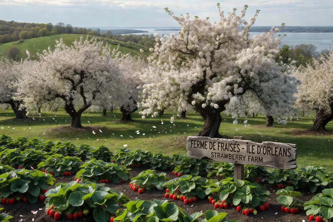 Les vergers en fleurs de l'Île d'Orléans au printemps