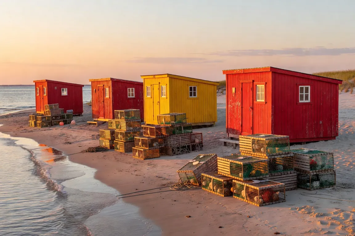 Plage de sable rouge aux Îles de la Madeleine avec falaises