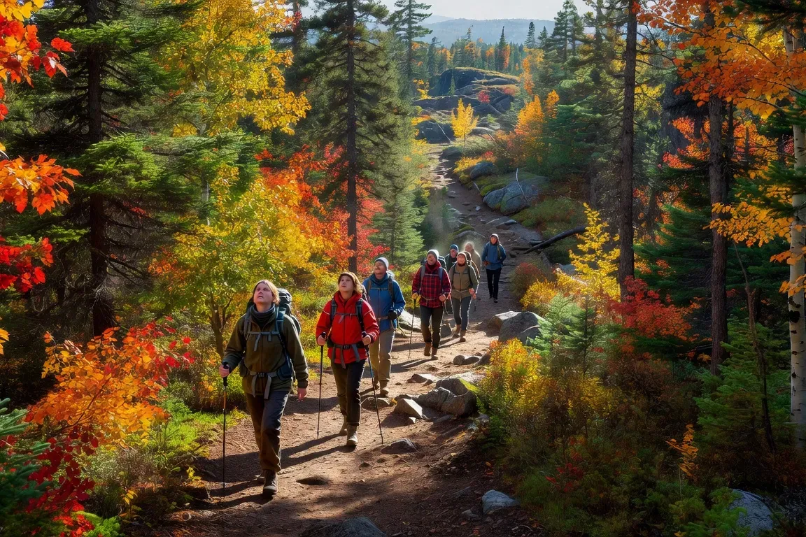 Sentier de randonnée au cœur des Laurentides en automne