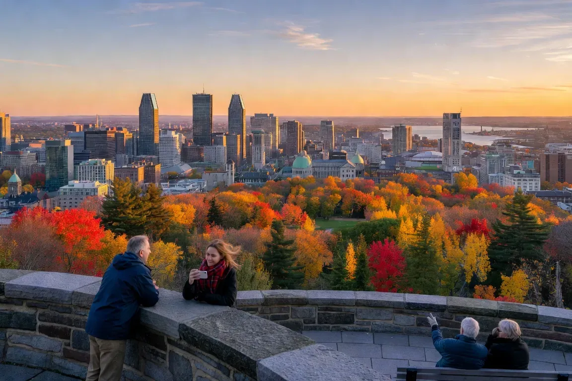 Vue panoramique sur Montréal depuis le belvédère du mont Royal