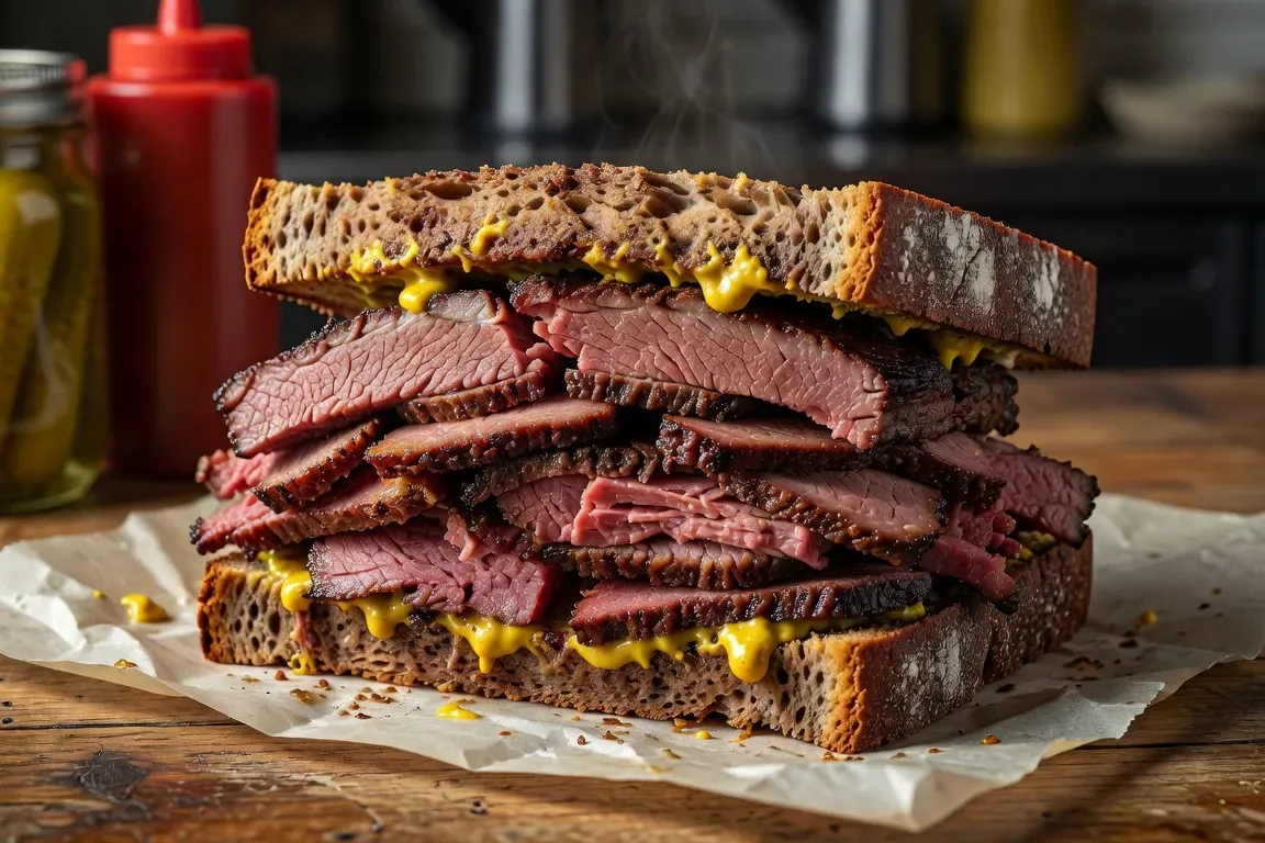 Sandwich au smoked meat chez Schwartz's, spécialité emblématique