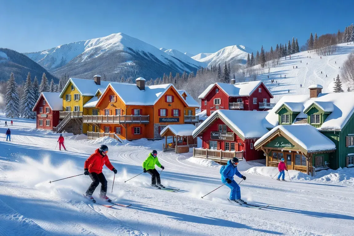 Les pistes enneigées de Mont-Tremblant en plein hiver
