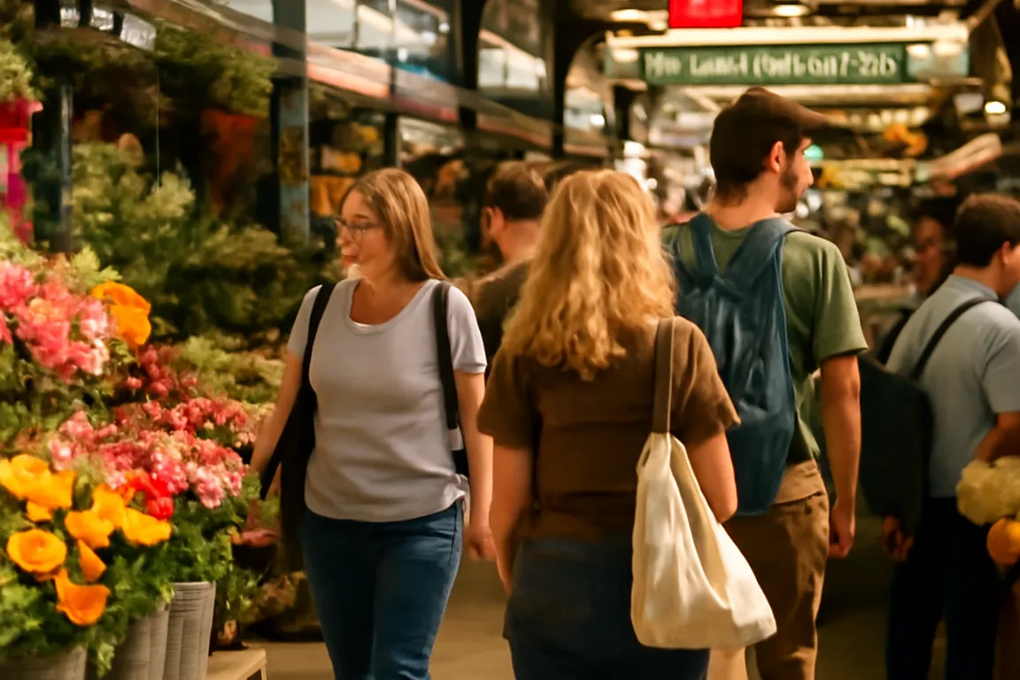 Marché public régional avec produits du terroir québécois
